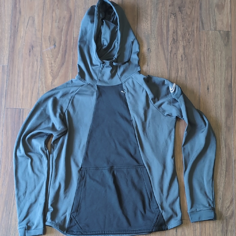 Nike Men's Black and Gray Hooded Jacket